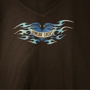 Renegade Classics Black Tee with Blue Flame Design